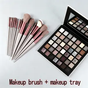 42-Shade Eyeshadow Palette with Brushes - Matte/Shimmer/Glitter Finishes, Pigmented & Blendable for Beginners - Ideal for Smoky Eyes, Halloween Parties & Fall/Winter Daily Wear！