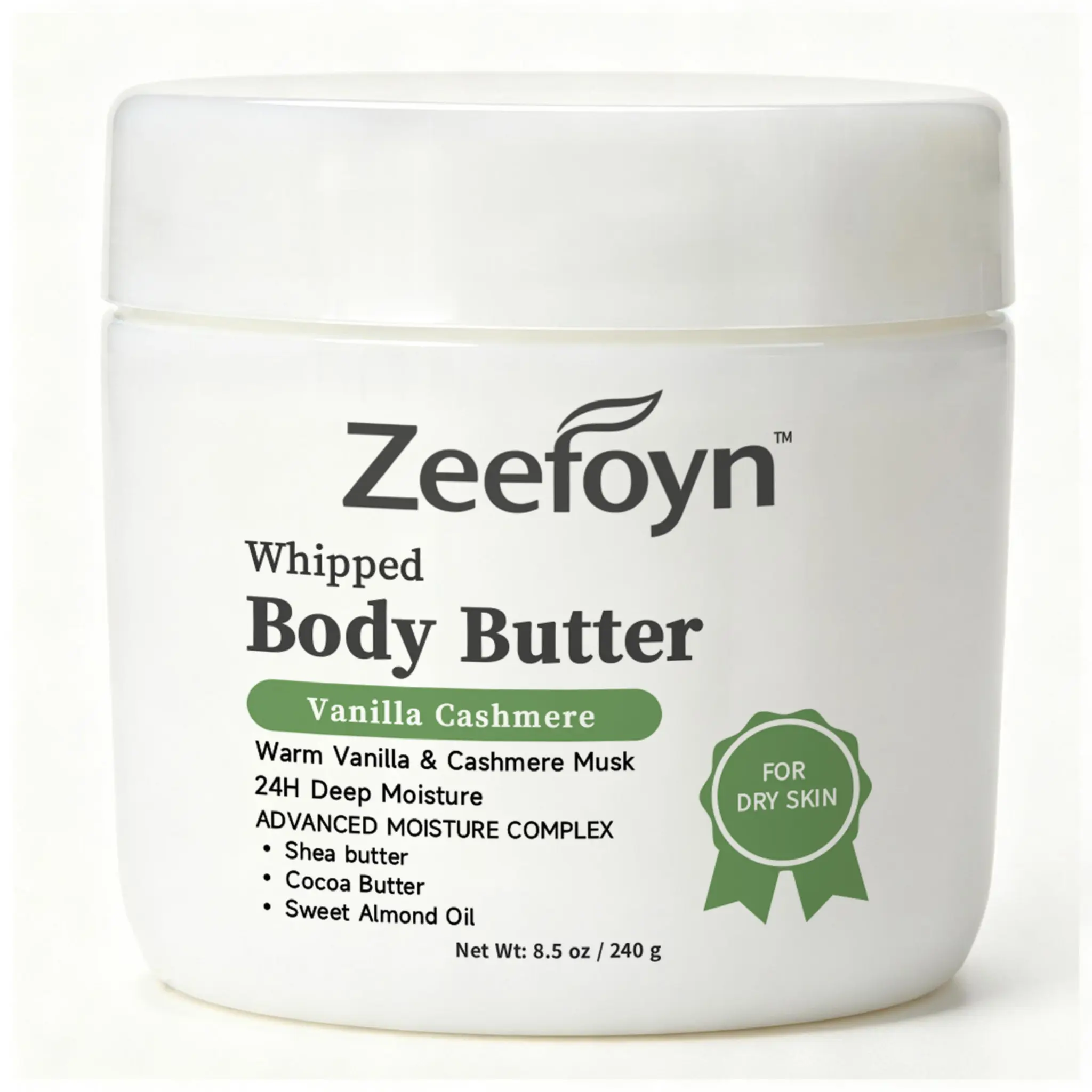 Cashmere Whipped Body Butter for Dry Skin - Vanilla Cashmere | - 8.5 oz With Shea Butter & Cocoa Butter Body Deep Moisturizer Hydration | Vanilla scented for Daily Glow Skin Care