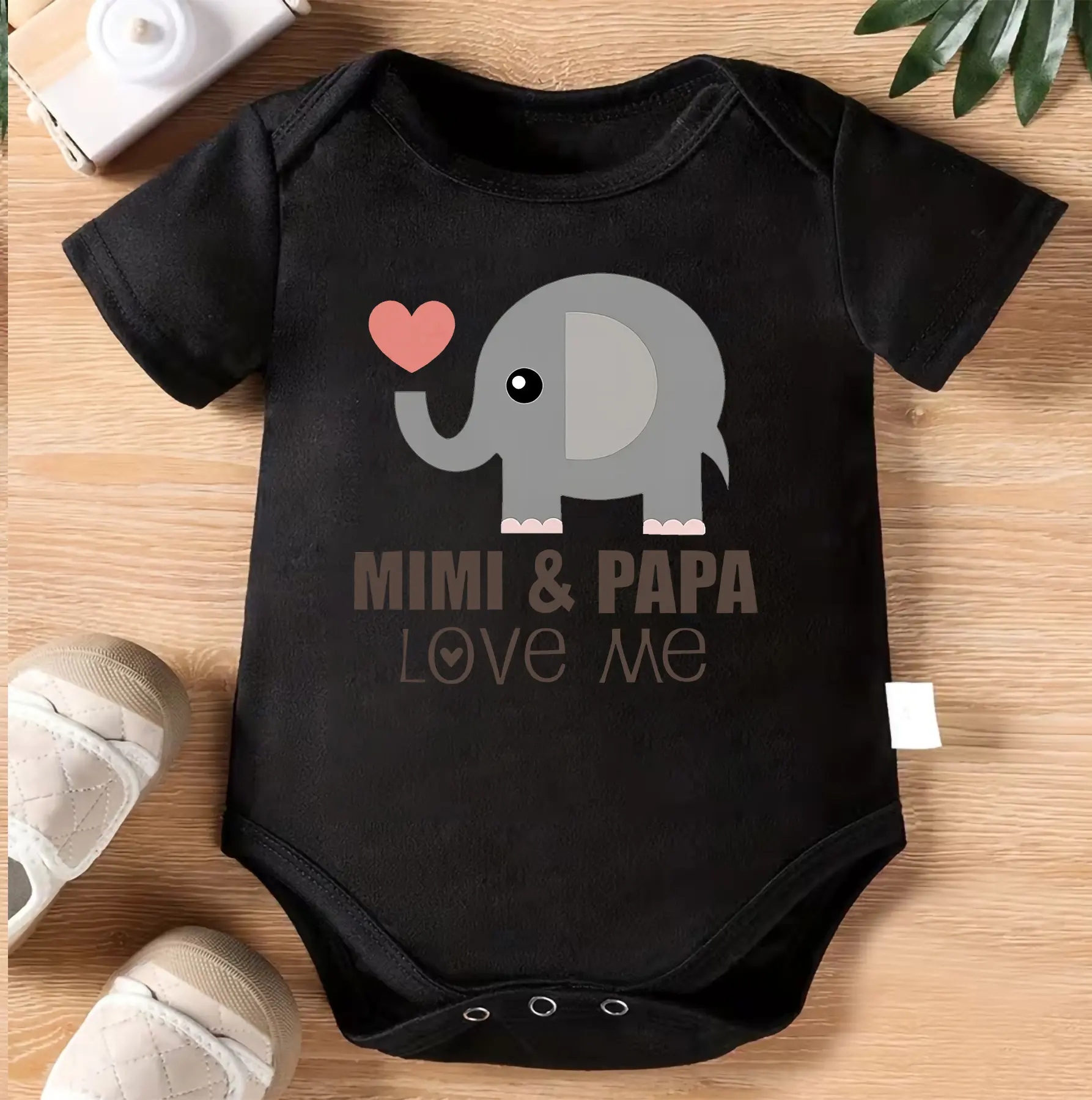 Mimi and Papa Love Me Baby Bodysuit, Cute Elephant Baby Onesie, Grandma Grandpa Infant Outfit, Newborn Romper Gift, Baby Shower Present, Grandparents Baby Clothes, Sweet Family Baby Shirt, Unisex Infant Gift