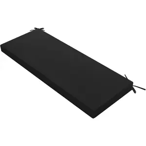 Outdoor Bench Cushion: Waterproof and Fade Resistant Patio Furniture Cushions-Non-Slip Bench Pad Cushion with Removable Cover For Garden Swing,Porch Sofa,Settee, 48 x 18 x 3 Inch, Black