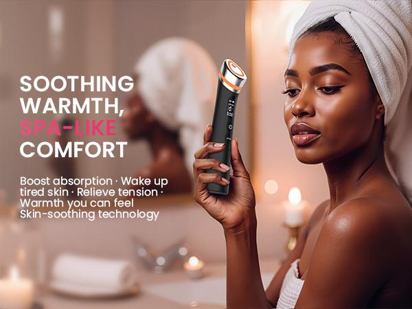 8-in-1 EMS Facial Device for Skin Tightening - Microcurrent Face Massager for Anti-Aging & Firming - LED Light Beauty Wand for Face, Neck & Eye Care - Deep Cleansing & Rejuvenation Tool