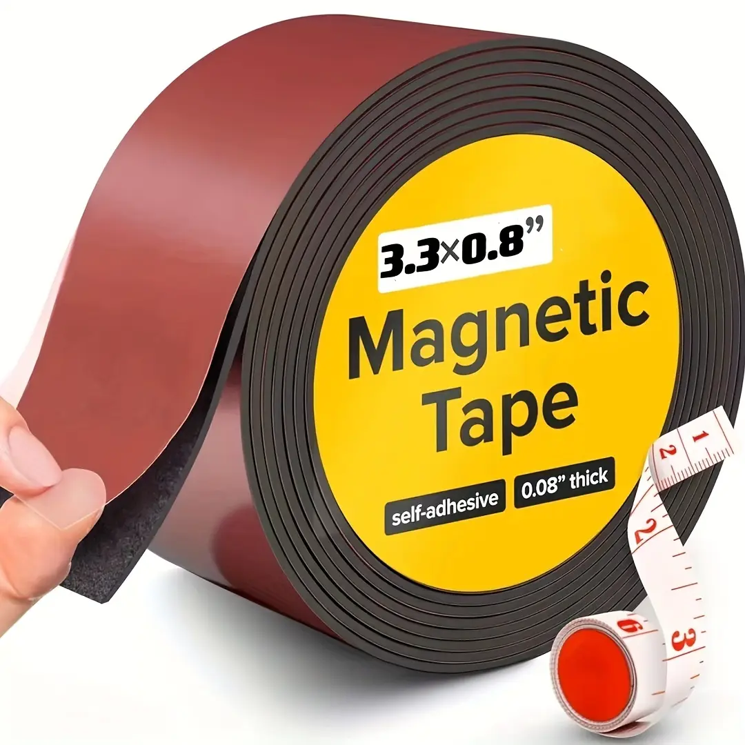 YITAP Strong Magnetic Tape Roll, 3.3 ft Self-Adhesive Long Lasting Adhesive Durable Double Sided Tape, Ideal for DIY Crafts, Organizing Boards, and Refrigerators, Perfect for Creative Arts, Double Sided Tape