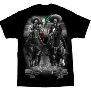 Pancho Villa Revolucion Mexico Chicano Art David Gonzales DGA T Shirt Menswear Top graphic tee zac brown sphere las vegas merch funny t shirt marcus the worm merch funny graphic tee t shirts for men Black Casual Tshirt graphic tee t shirt 90s graphic tee