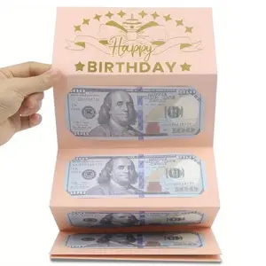 Birthday Celebration Money Gift Card Envelope, 1 Count Creative Unique Artwork Surprise Money Gift Card Holder, Birthday Gift for Men & Women, Party Supplies, Happy Birthday Cash