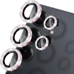 For Samsung S26 S25 Plus S26 Ultra 5G Bling Gitter Camera Lens Protector Metal Ring Protector