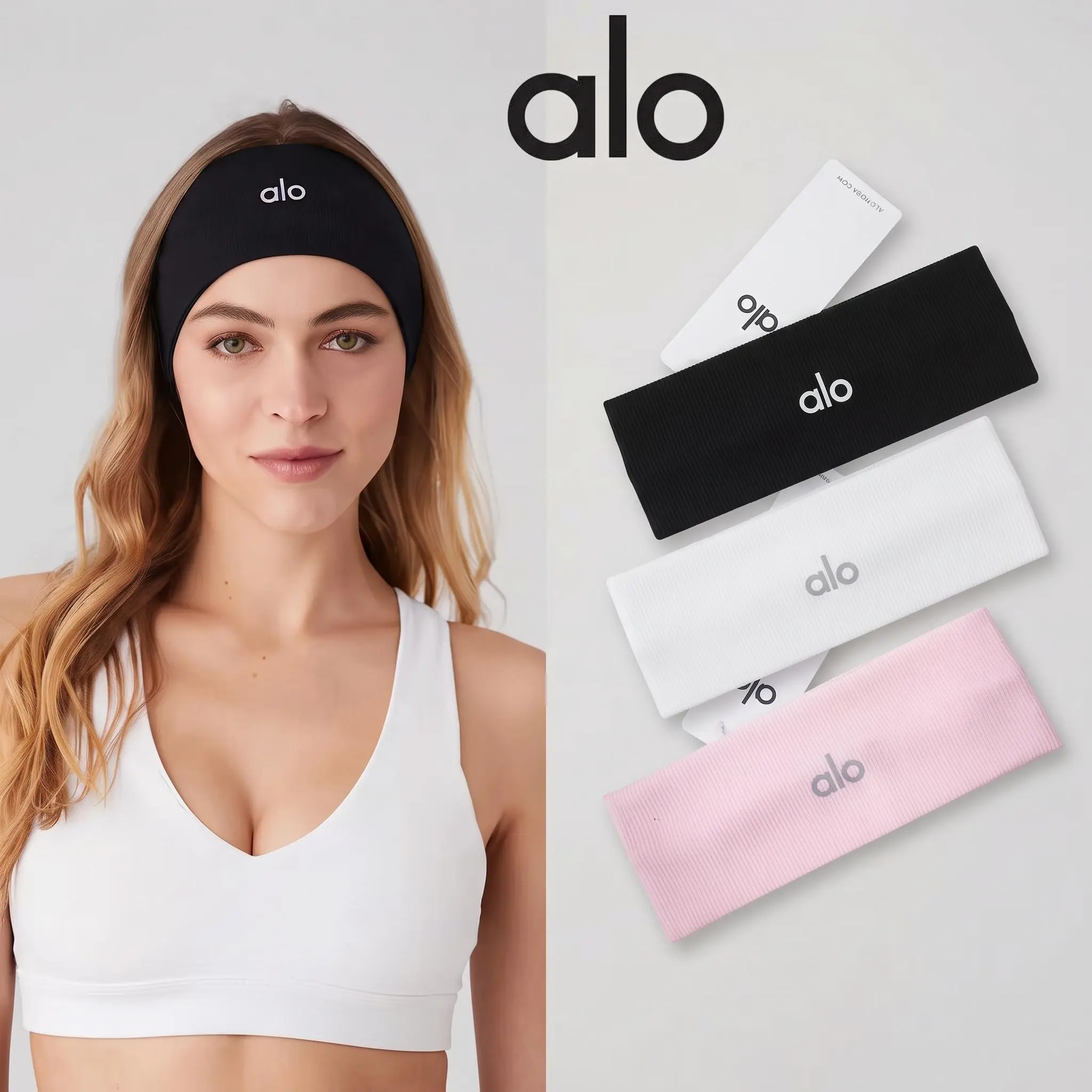 Wide Ribbed Sports Headband for Women & Men, Stretch Sweat Wicking Hair Band for Running, Gym, Yoga, Fitness, Tennis & Everyday Workout