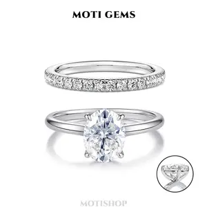 MOTI GEMS 2.5CT Women's Finger Engagement Ring Oval Cut Solitaire Lab-Created Synthetic Moissanite D VVS1 Stackable Hypoallergenic High Setting Wedding Promise Birthday Gift Anniversary Fine Jewelry #Summervibes