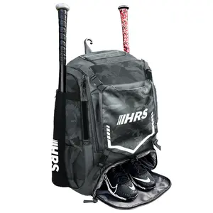 Hit Run Steal Gray Camo Baseball/Softball Bat Bag Backpack