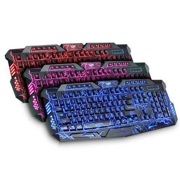 RGB Gaming Keyboard LED Backlit | Full Size USB Keyboard for PC Mac | Color Changing Blue Purple Red | Gamer Setup Upgrade