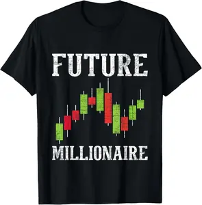 Future Millionaire - Stock Exchange Day Trader Day Trading T-Shirt Pure Cotton Graphic Tees Menswear Top: Gifts for Men & Women