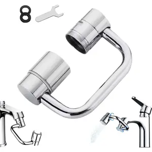 1440° Rotatable Faucet Aerator Extension for Toddlers, Dual Sprayer Mode Bathroom & Kitchen Faucet Attachment, Tap Head Replacement for Smart Face Washing