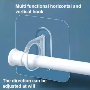 1pc Traceless punch-free circular hook multifunctional kitchen bathroom circular rack bathroom shower gel storage rack hook Adjustable Hooks