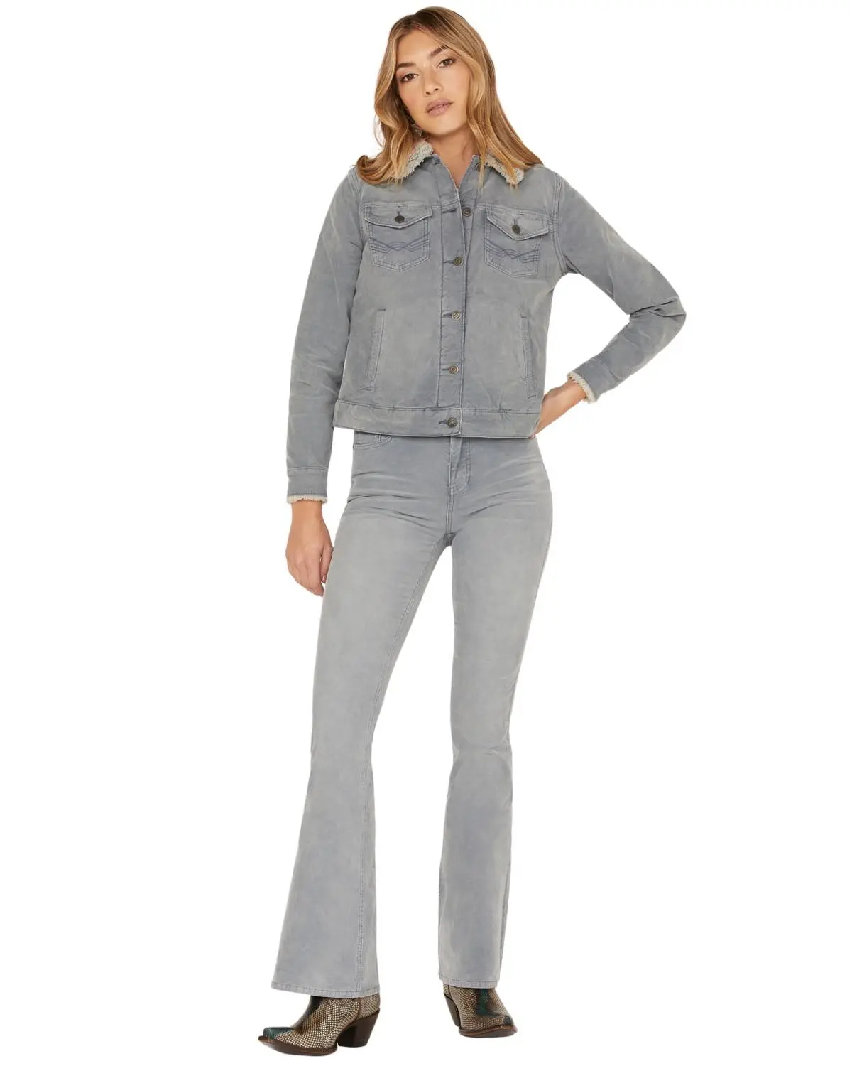 Idyllwind Women's High Risin' Corduroy Flare Jeans - Iwfa22j2-Dkblu