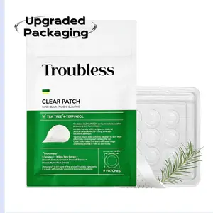 Troubless  Pimple Clear Patch - Korean Clear Pimple patched for Face/Micro Needle Pimple Patch with TeaTree Oil/Trouble Care Invisible Patch/Korean Skincare 9 Patches(Pack of 1)