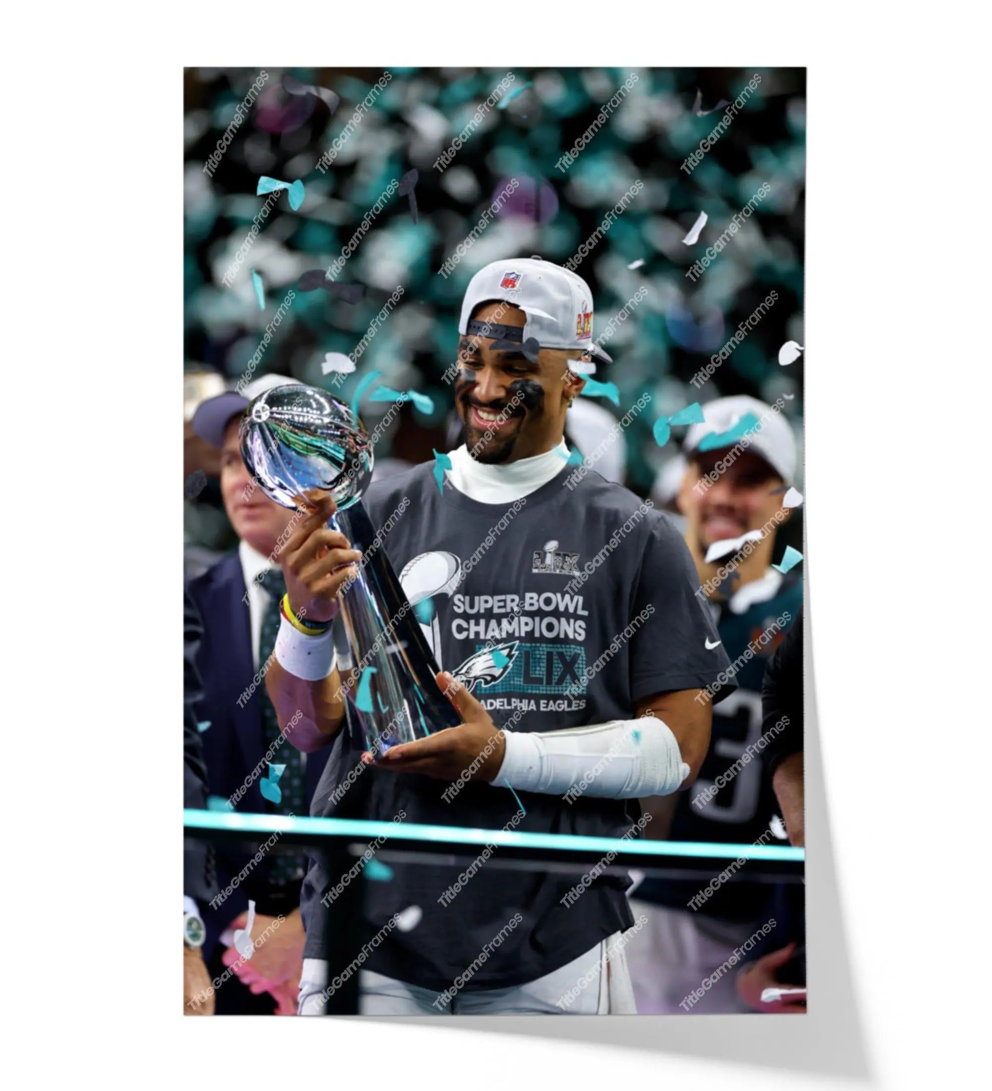 2025 Philadelphia Eagles Super Bowl Champions 'Jalen Hurts' Unframed Poster