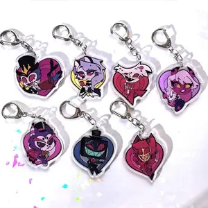 Helluva Boss Keychain Cute Arcylic Cartoon Figures Keyrings Kawaii Accessories