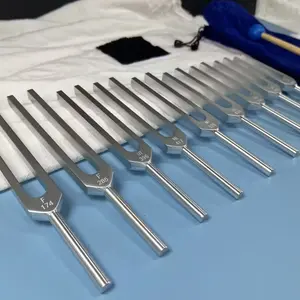 Nine-Pronged Tuning Fork Set in Cloth Bag, Aluminum Alloy Material, Ideal for Meditation & Yoga, Available in Colored, Gold-Color, Silver-Color