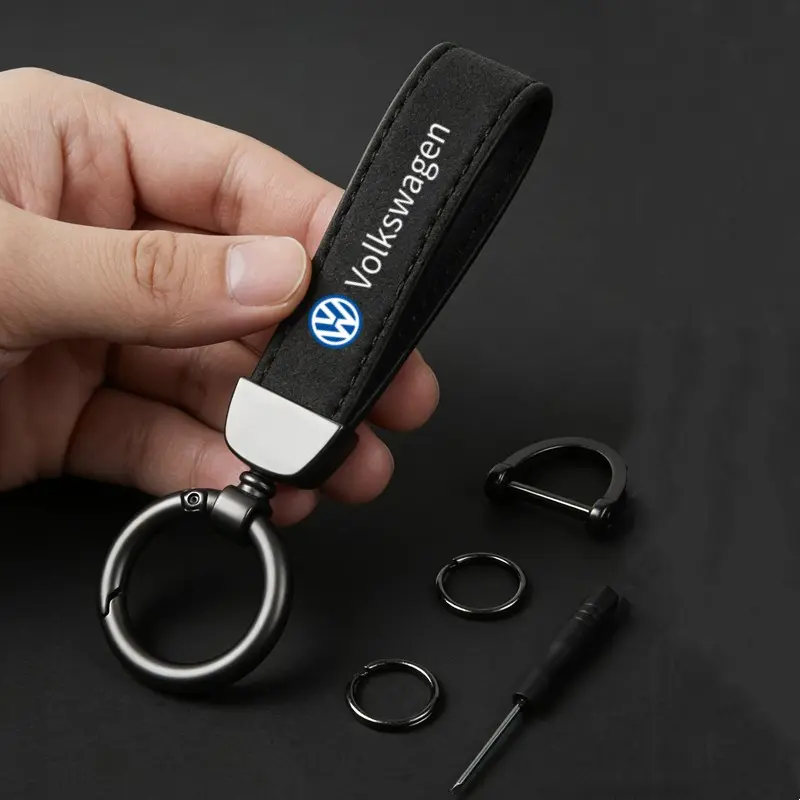 Suede Car Keychain Promotional Gift with Logo Keychain For Volkswagen VW Golf Polo Tiguan Passat Touareg Magotan Touran Car Key Chains