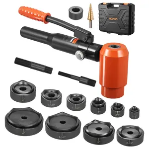 Summervibes VEVOR Knockout Punch Set, 15 Ton Hydraulic Knockout Set, 1/2 to 4 KO Tool Kit Hole Making Tool, KO Tools Kit W/10 Dies for Metal Electrical Cabinets, Electrical Control Cabinets, Switch Cabinets