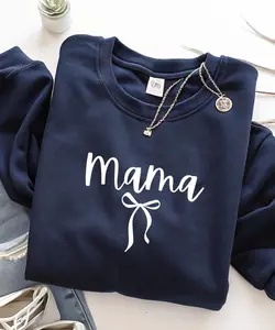 Mama Sweatshirt, Trendy Mom Crewneck, Cute Pregnancy Reveal Sweater, New Mom Gift Idea, Cozy Mom Birthday Sweatshirt, Mothers Day Gift for Women, Comfortable Casual Mama Pullover - AMBER