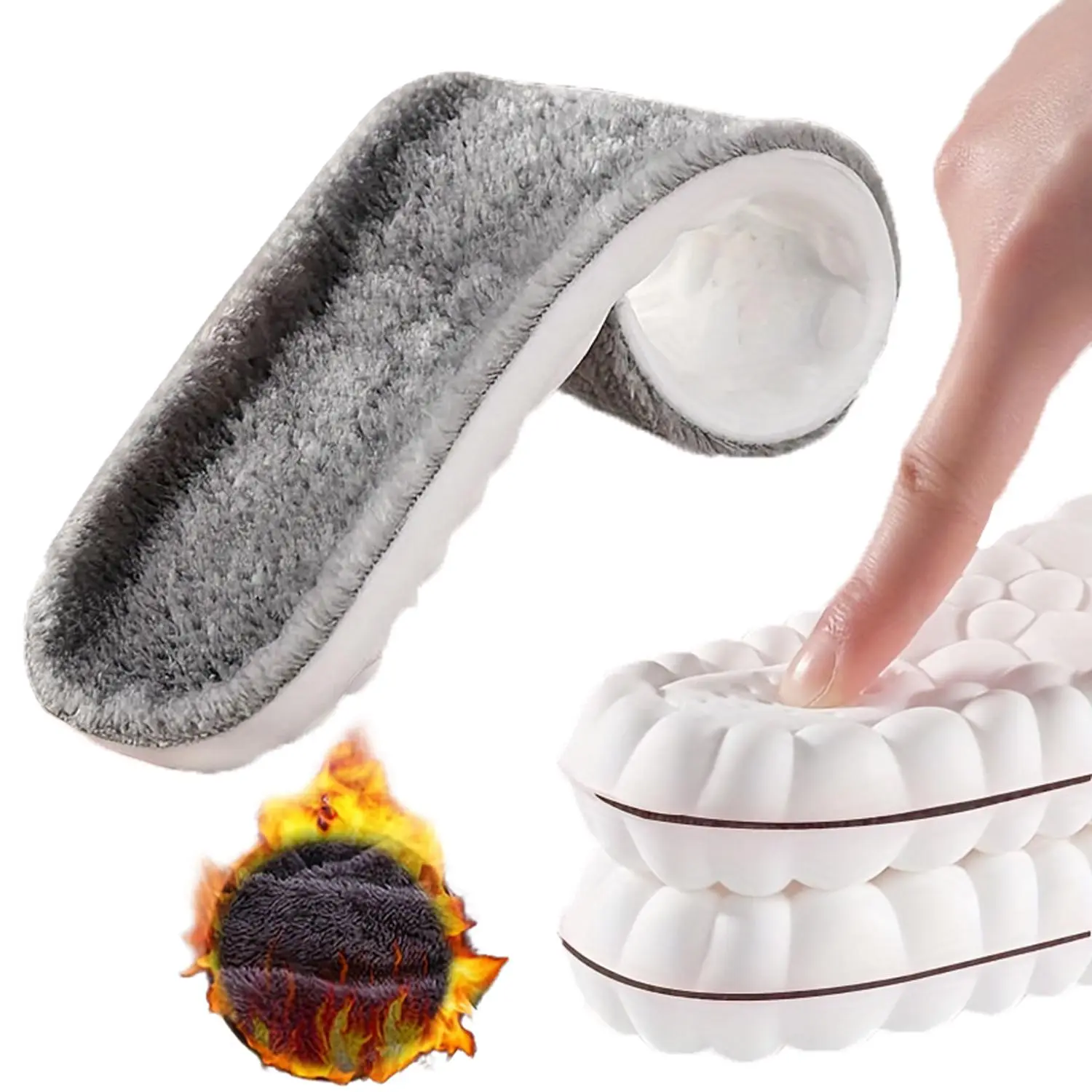 Ultimate Comfort & Warmth High-Density Faux Shearling Insoles for Winter Boots & Shoes - Breathable Moisture-Wicking Anti-Odor Technology
