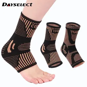DAYSELECT Copper-Infused Ankle Compression Sleeve Support Brace - Black Copper, 3D Elastic Weaving, Breathable & Sweat Absorbing, Sizes S/M/L/XL for Plantar Fasciitis Relief - Healthcare