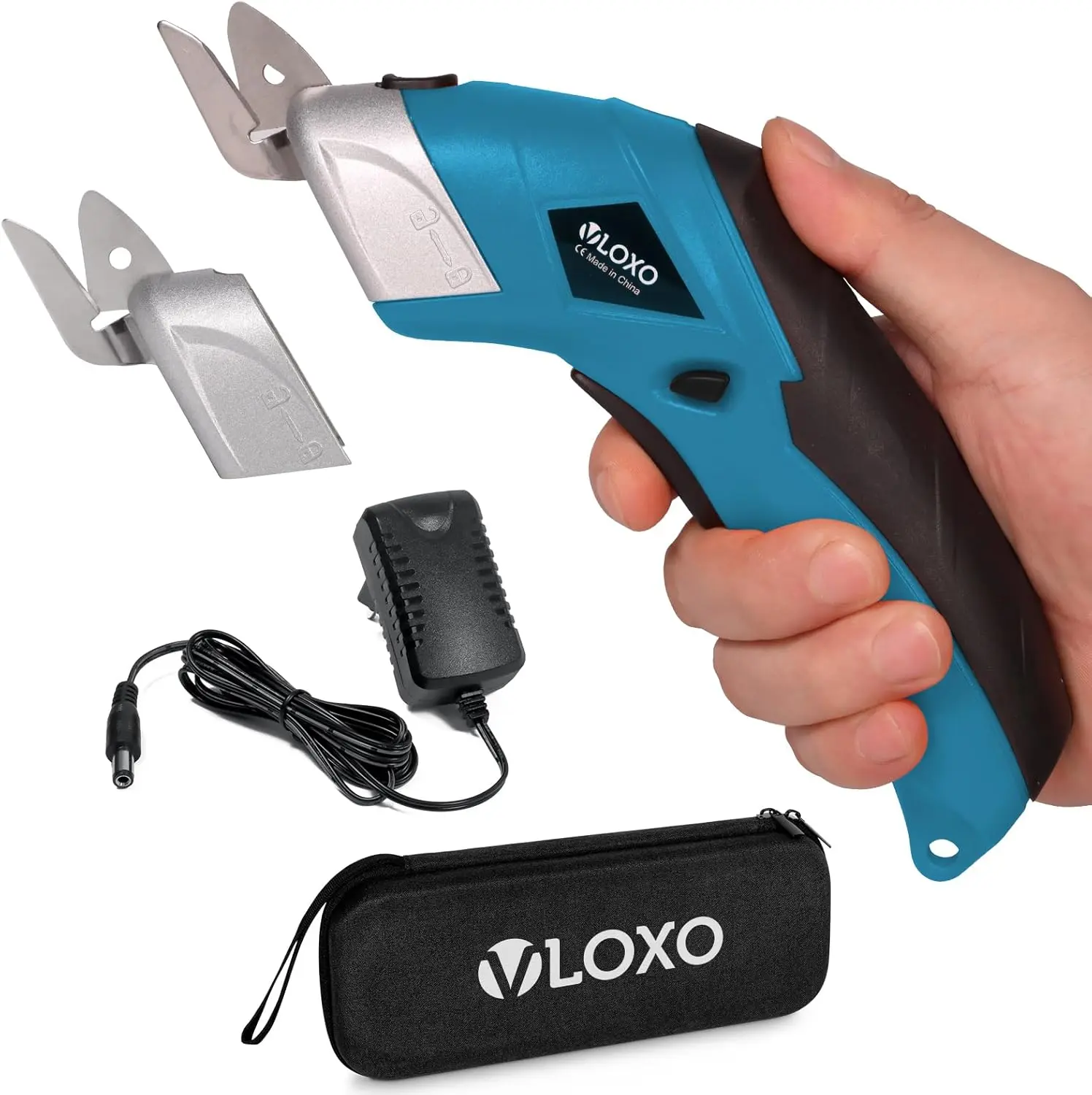 Cordless Electric Scissors and Box Cutter with Rechargeable Power, Powerful Cutting Tool for Fabric, Cardboard, Carpet, Leather and Felt, Easy Precision Shears for DIY, Crafts and Home Repair Essential