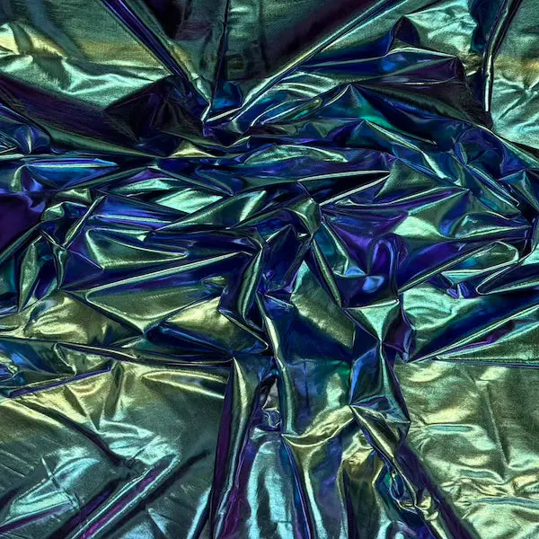 Metallic Iridescent Foil Spandex Fabric Metallic Iridescent Foil Spandex Fabric