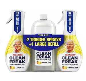 Clean Freak Multi-Surface Spray + Refill, Lemon Zest 62.9 fl. Oz Cleaner Cleaning