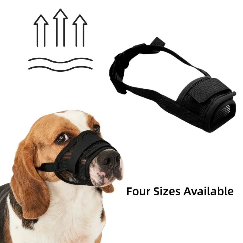 Dog Muzzle for All Breeds - Breathable Air Mesh Adjustable Anti-Bite Dog Muzzle Stops Barking, Scavenging, Licking, and Chewing - MM1