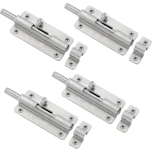 4 Pack Barrel Bolt Latch,3 in Door  Slide Latch Lock for Door Chest Window Fence,