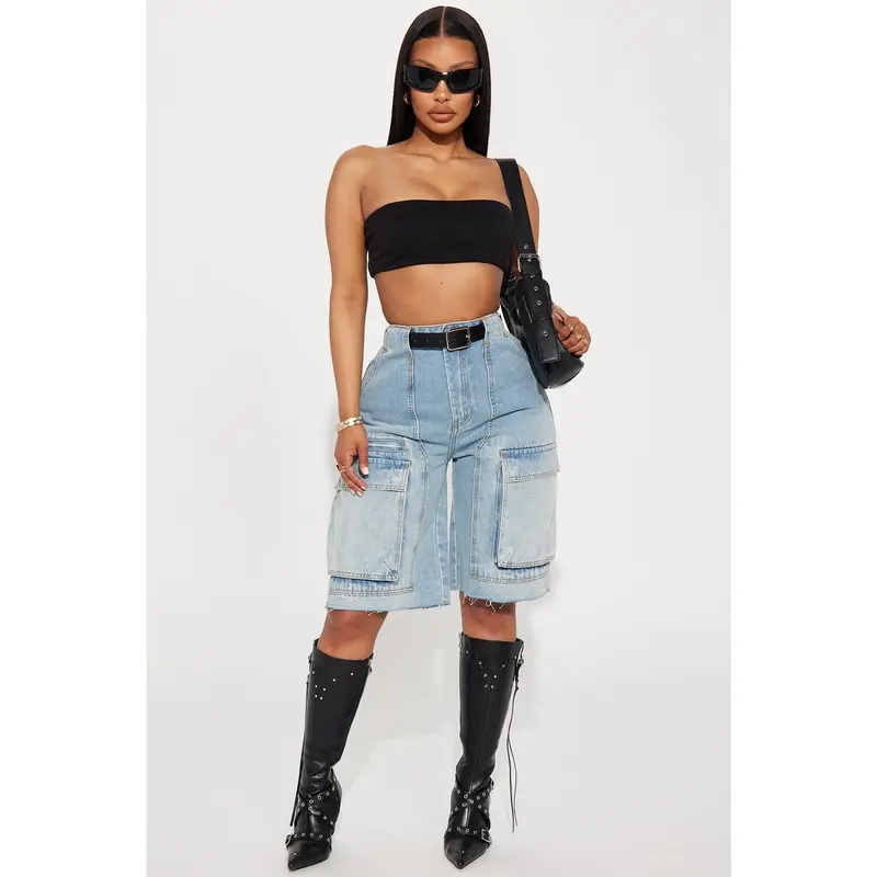 Parker Denim Cargo Jorts - Light Wash