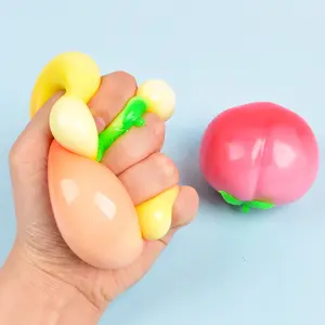 Peach Squishy Fidget Toy - Realistic Water-Filled Fruit Squeeze Toy, Slow Rebound Stress Relief Toy for All Ages