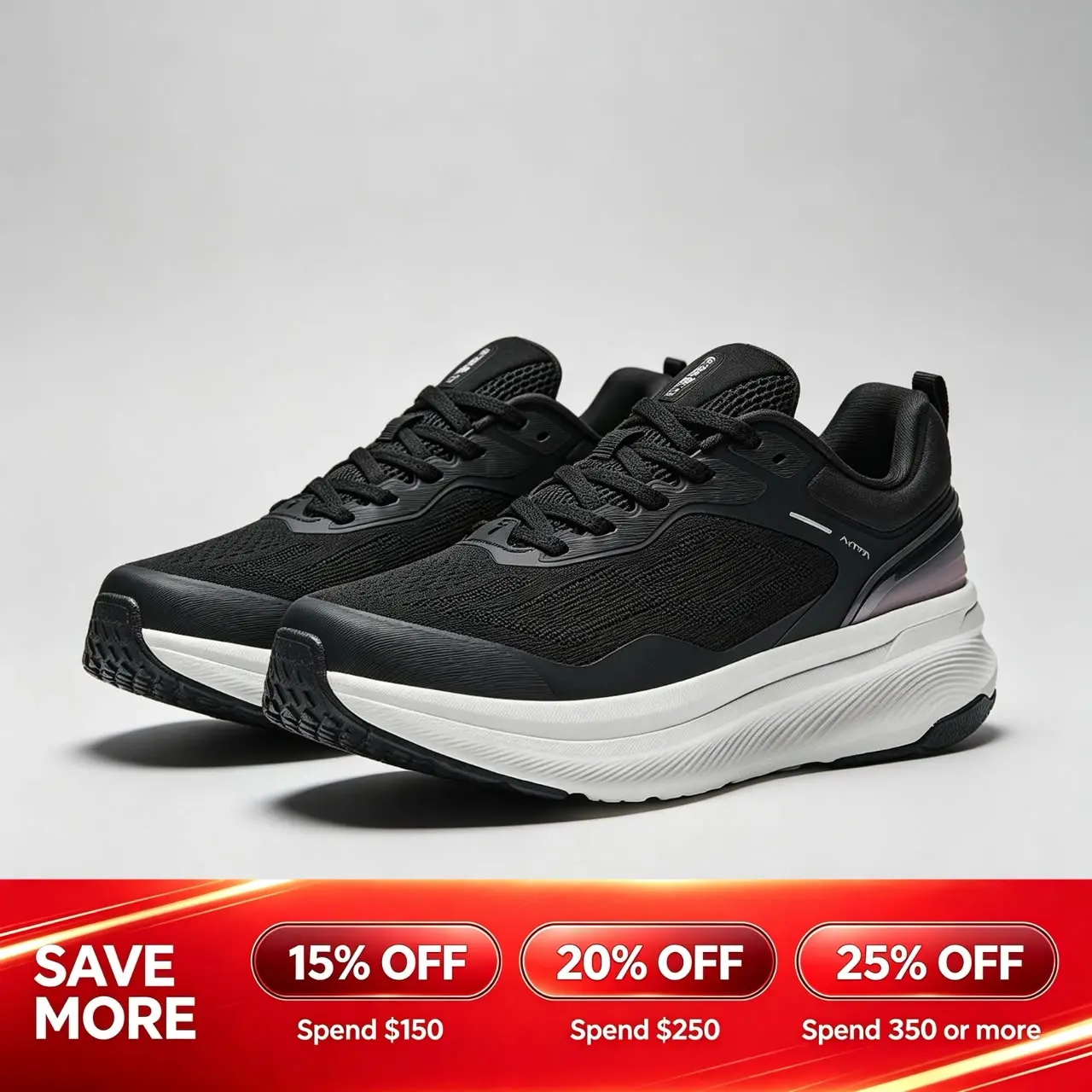 ANTA UNISEX EBUFFER Running Shoes Widefoot Rebound Absorption Outdoor Walking Sports Shoes