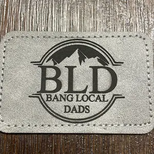 Faux leather patches continued sticker