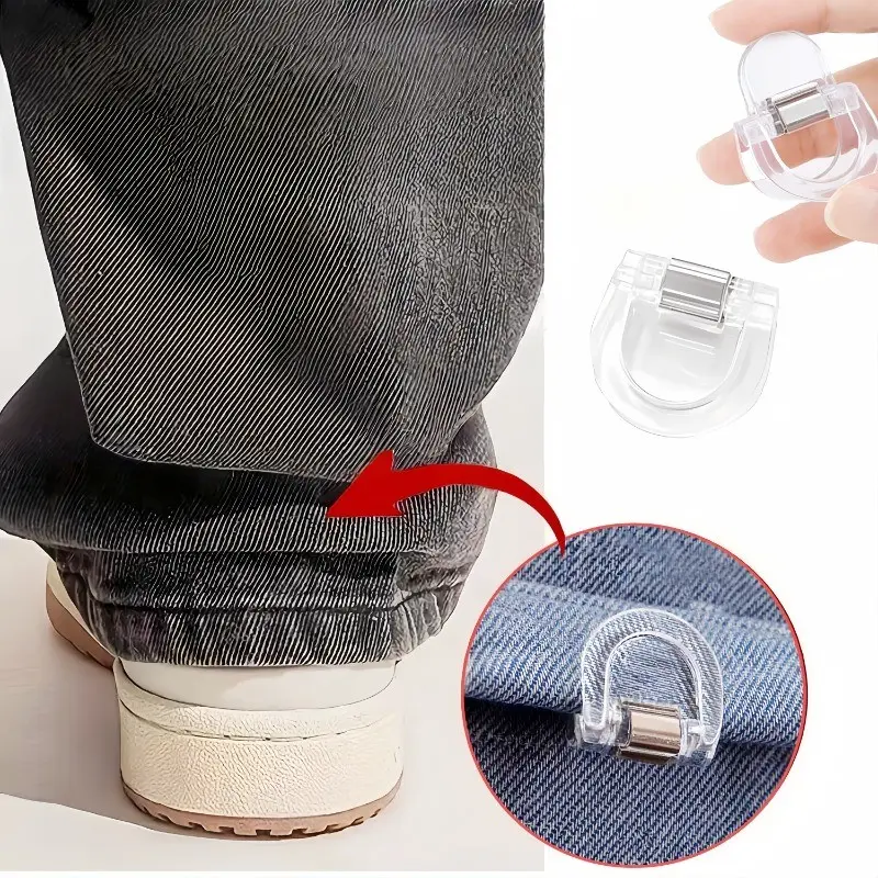 Invisible Seamless Hem Clips, Adjustable Flexibility Anti-Slip Secure Fit Fixed Clips for Jeans, Wide Leg Pants, Fabric Decoration, Durable Plastic Clips