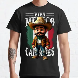 S-3XL[100% Cotton] Graphic Tshirt Tee with Mexican Cowboy Graphic Tee, Funny Shirts, men Gifts ,Ballhog Summer Shirt For Fabric Top campust Black shirts