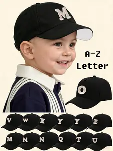 1-3 Year Old Kids Letter Baseball Cap, Customizable A-Z Letters, Adjustable Dad Hat for Spring & Fall, Sun Protection Outdoor Play