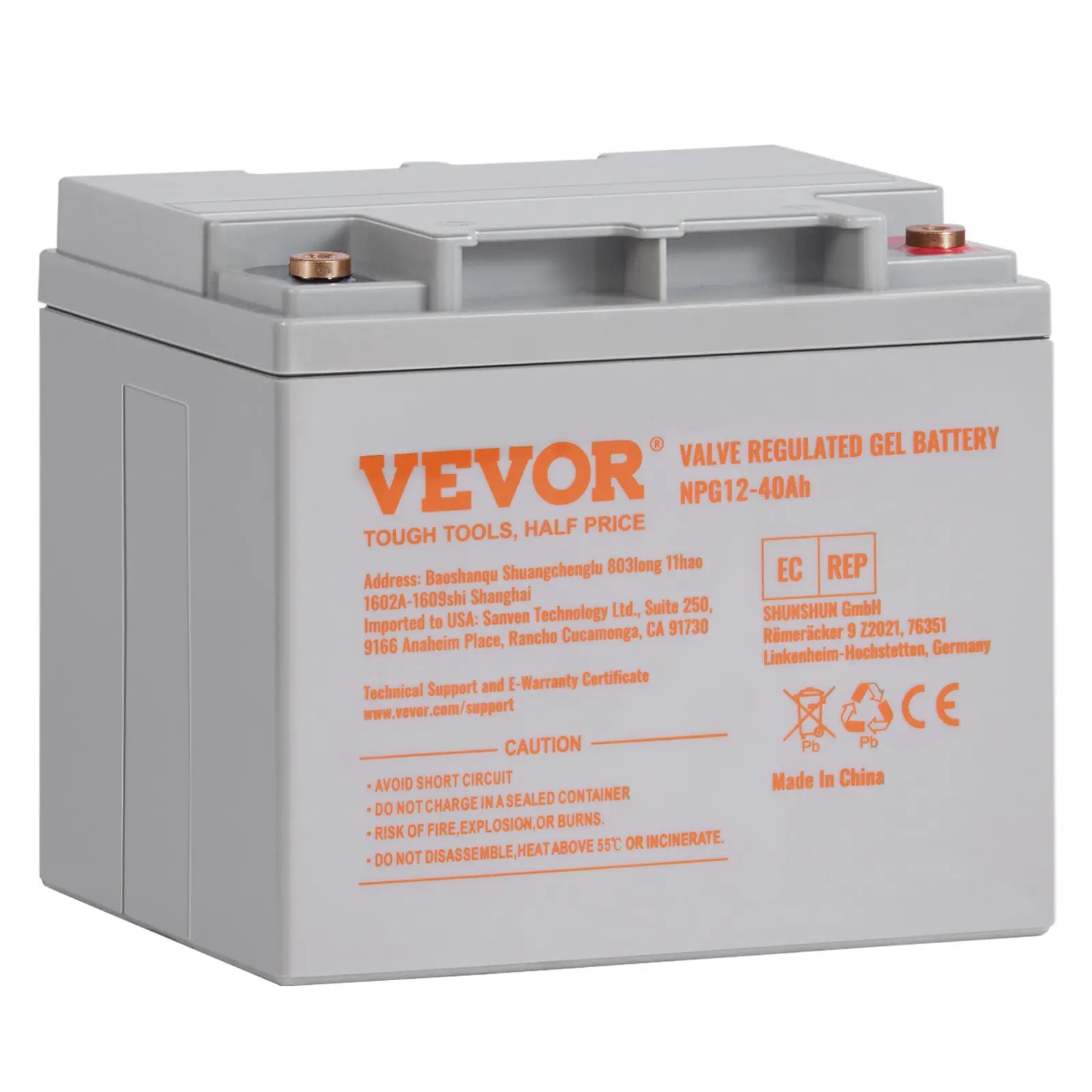 【Summerfinds】VEVOR 12V 40AH Compact High-Power Deep Cycle AGM Absorbent Glass Mat Battery - 400A High Discharge Rate, Minimal Electrolyte Consumption, Secure, Durable, Ideal for Mobility Scooters, E-Bikes, Go-Karts Batteries