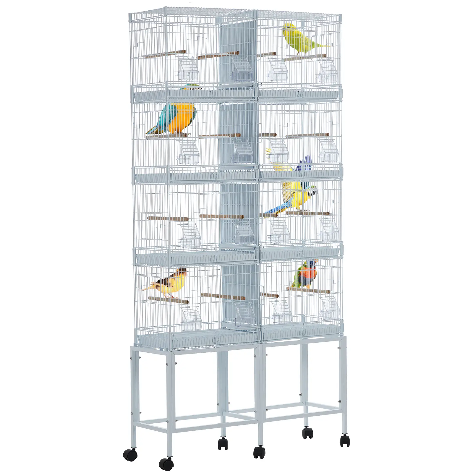 Carbon Steel Standing Bird Flight Cage with Rolling Base, Storage Shelf, Removable Tray, Out Grate, Play Top Perches & Compact Play Area - Parrot Accessories for Cockatiel, Sun Conure - Secure Space for Pet Birds