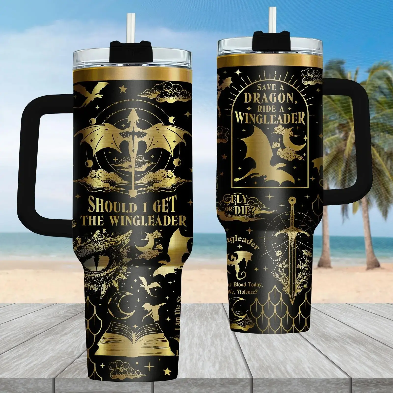 Fourth Wing 40oz Tumbler, Basgiath War College Tumbler For Fan, Dragon Booktok Drinkware Tumbler, Fantasy Dragon Cup For Book Lover