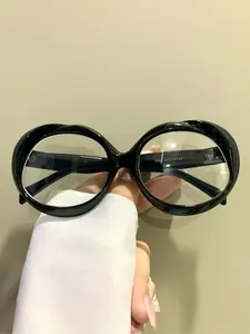 Unisex Simple Style Plain Color Large Frame Eyeglasses, Stylish Trendy Eyewear, Trendy Casual Eyeglasses for Everyday Use, Fashion Accessories for Outdoor Activities