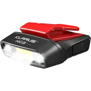 klarus HC3 Rechargeable Motion Sensor Cap Visor Light - 100 Lumens COB LED Clip on Hat Light - Headlamp Flashlight with Red Light for Fishing Running Camping Reading reliable emergency led light