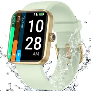 Unisex 5ATM Water-Resistant Smart Wristwatch, Sports Wearable Device with Heart Rate Monitor, Sleep Tracker, Step Counter & Calorie Tracker, Fitness Watch Compatible with Android & iOS Phones (Summervibes) outdoorfun