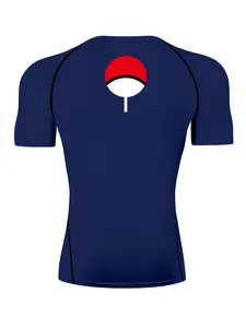 Men's Printed Short Sleeve Compression T-Shirt for Summer, Quick Dry Stretch Fitness Top, Athletic Running Activewear, Gym Athletic Clothes