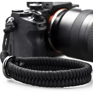 Camera Wrist Strap for DSLR Mirrorless Camera, Quick Release Camera Hand Strap with Safer Connector(Black)