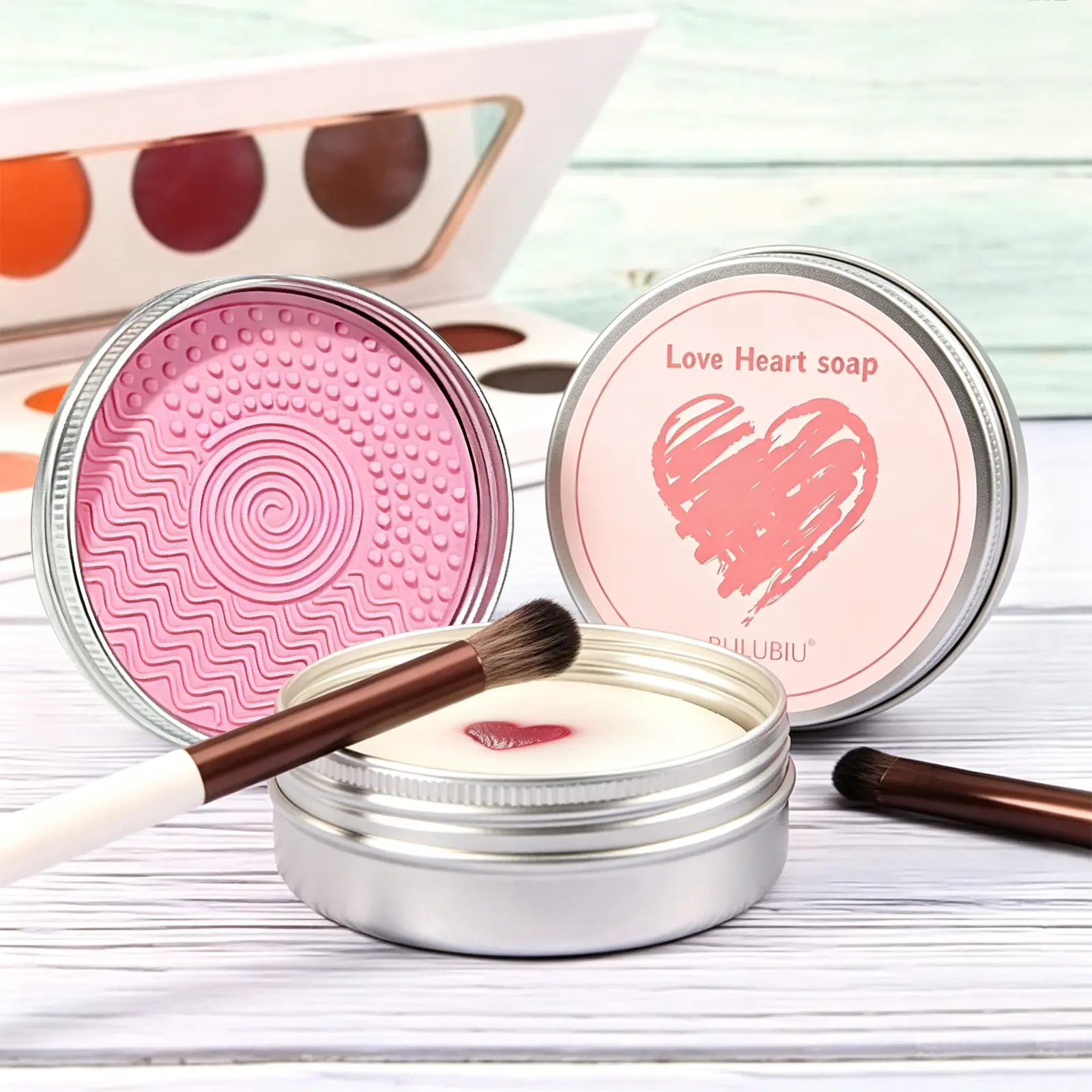 Creative-style makeup brush cleaning soap, solid brush cleaning pad, removes makeup residue, brush cleaning pad, suitable for cleaning makeup sponges and brushes