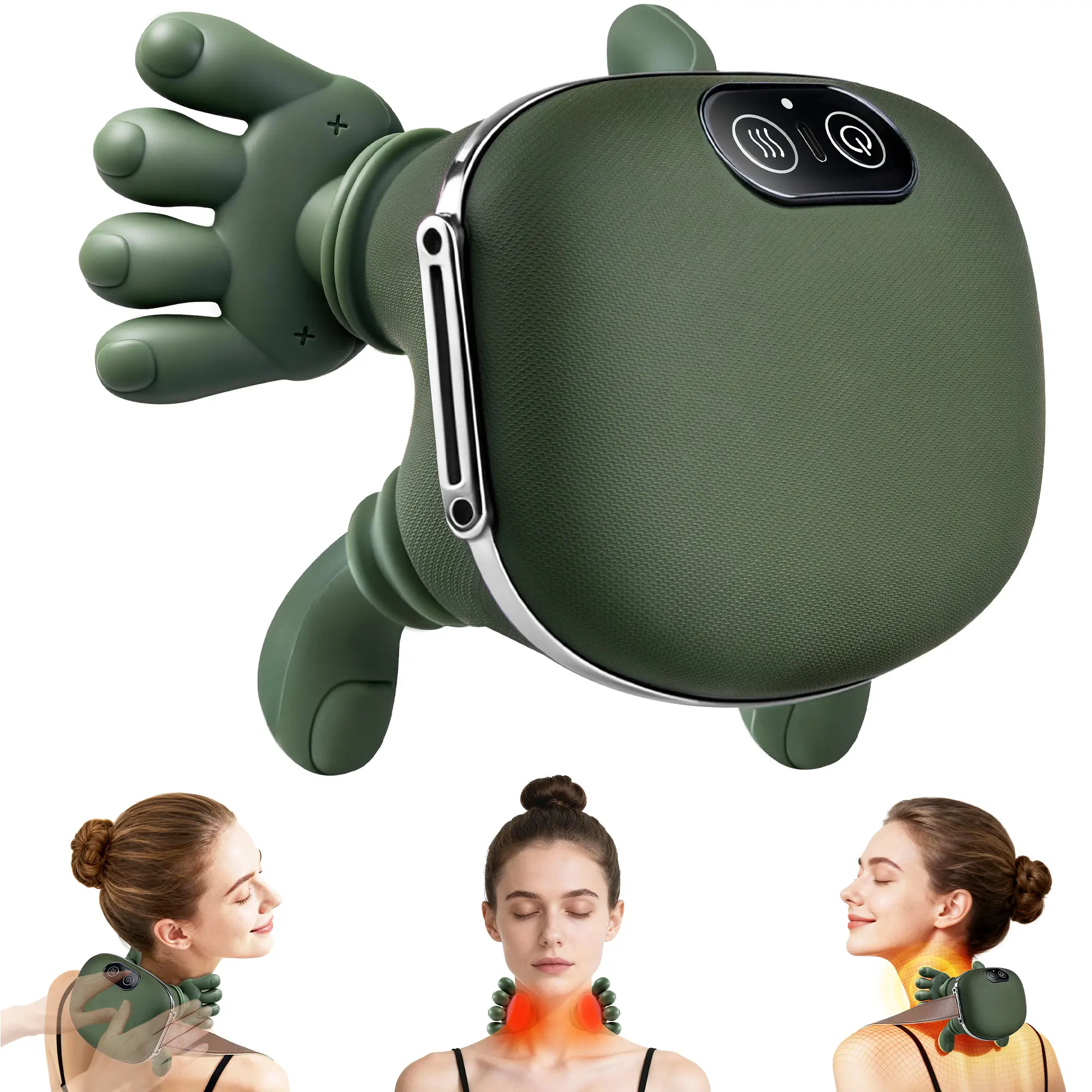 OMUMAX Bionic Hand Heated Massager Wireless Portable Electric Acupressure 4D Kneading Massage Real Hand-Like Muscle Massage for Neck Shoulders & Hands