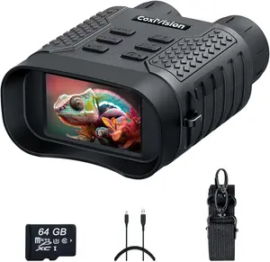 CoxiVision Night Vision Goggles, 4K Night Vision Binoculars for Adults, Upgraded 3.1" Large Screen & 4400mAh Rechargeable Battery, View in 100% Darkness with 7-Level Adjustment for Hunting, 64GB Card