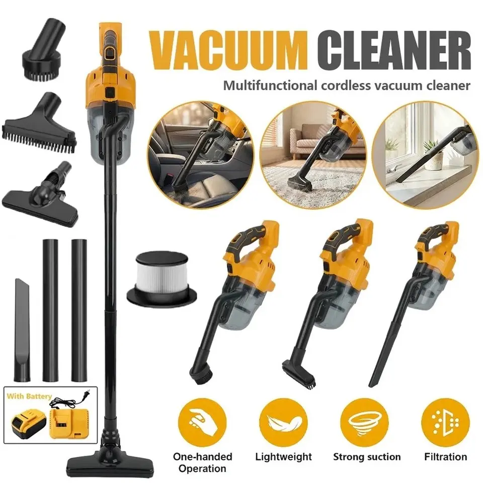 Cordless Stick Vacuum Cleaner, Dewalt 20V Battery-Powered Handheld Vacuum for Household Floor Care